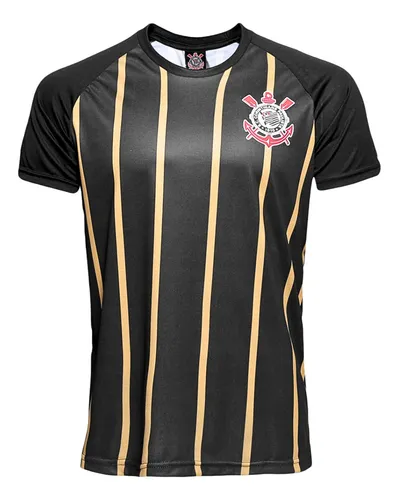 Camisa Corinthians Masculina Timao Preta Gold N 10 Nota Fisc